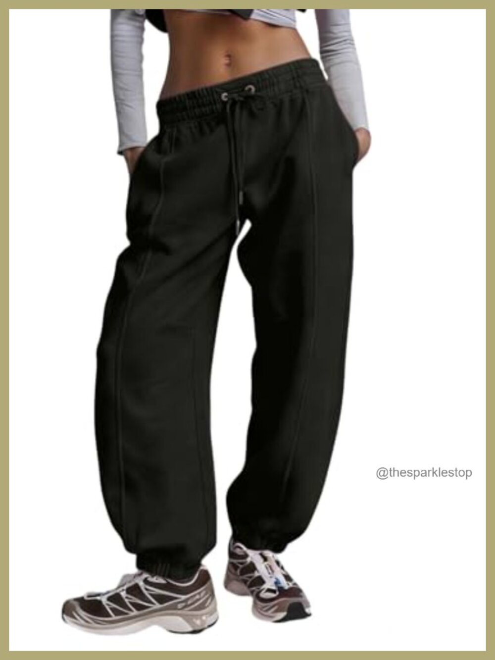 loveimgs Women Baggy Barrel Sweatpants Wide Leg Drawstring Joggers Lounge